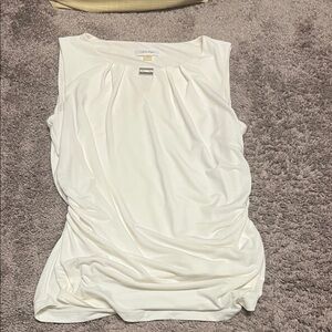 Calvin Klein Women's Ivory Sleeveless Blouse